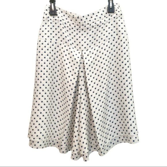 LANVIN Silk Polka Dot Skirt / Culottes Ecru / Blue - Size 42 FR/10 US - Picture 8 of 11